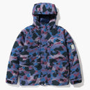 Bape Grid Camo Relaxed Fit Hoodie Down Jacket Purple