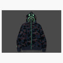 Bape Grid Camo Shark Full Zip Hoodie Purple