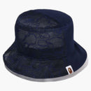 Bape Half Mesh Bucket has Navy