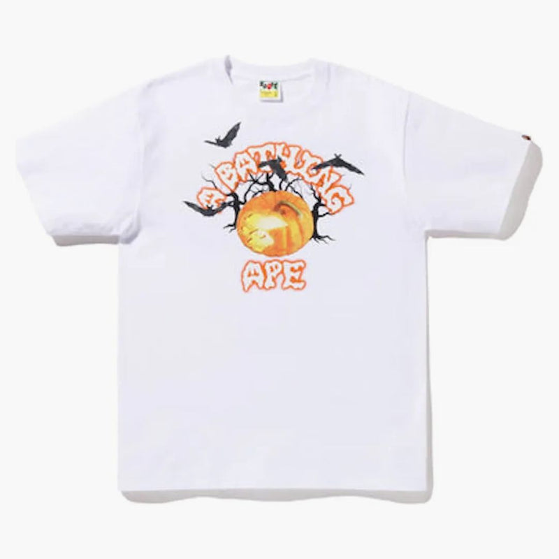 Bape Halloween Jack O 'Lantern College Tee White