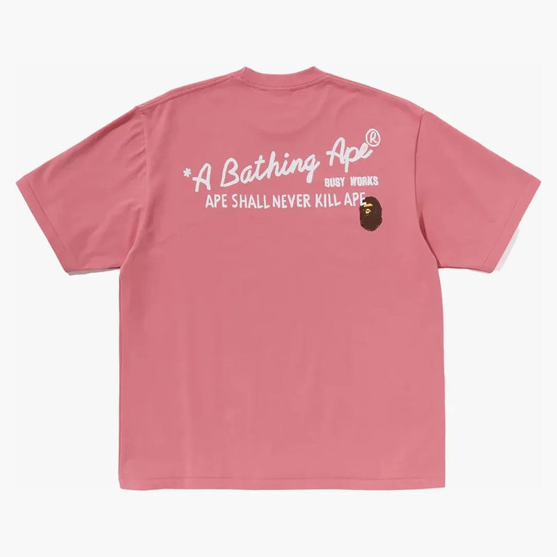 Bape Hand Draw Bape Relaxaded Fit Tee Pink