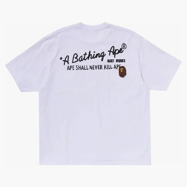 Bape Hand Draw Bape Relaxaded Fit Tee White