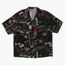 Bape hand Draw Open Collar S/S Shirt Black