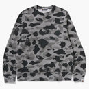 Bape Heather Gray Camo Ape Head One Point Crewneck Gray