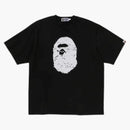 Bape Heavy Washed Ape Head Relaxed Fit Tee Black