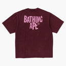 Těžká umyvalá hlava BAPE LACED APE RELAWED FIT TEE BURGUNDY