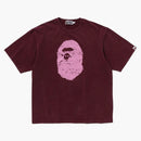 Těžká umyvalá hlava BAPE LACED APE RELAWED FIT TEE BURGUNDY