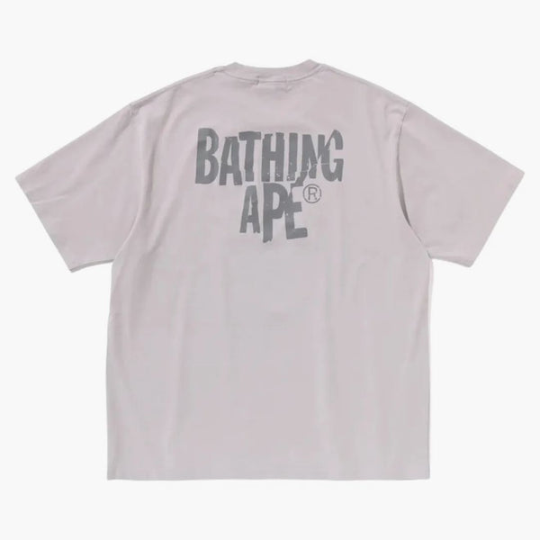 Bape Heavy Washed Ape Head Relaxed Fit Tee Grey