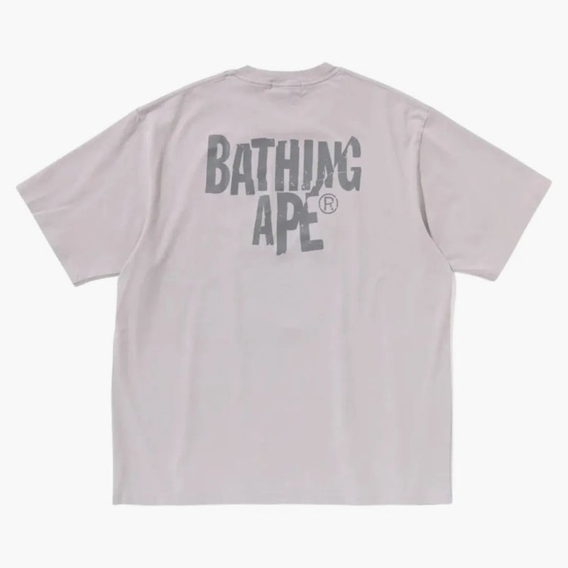 Bape Heavy Washed Ape Head Relaxed Fit Tee Grey
