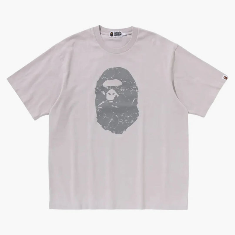 Bape Heavy Washed Ape Head Relaxed Fit Tee Grey