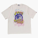 Bape Heavy Washed Logo Relaxed Fit Tee Ivory