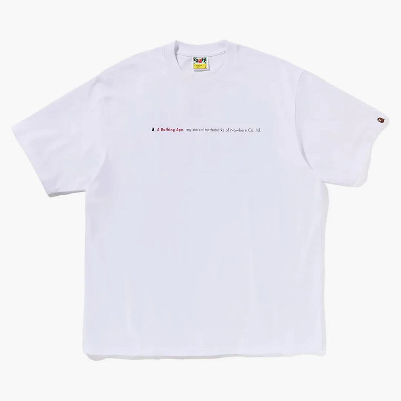 BAPE Zdůraznit logo uvolněné fit tee bílé