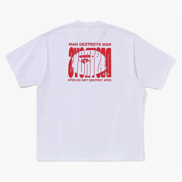 BAPE Zdůraznit logo uvolněné fit tee bílé