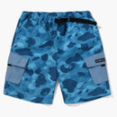 Bape Honeycomb Camo Cargo Shorts Blue