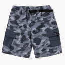Bape Honeycomb Camo Cargo Shorts Grey