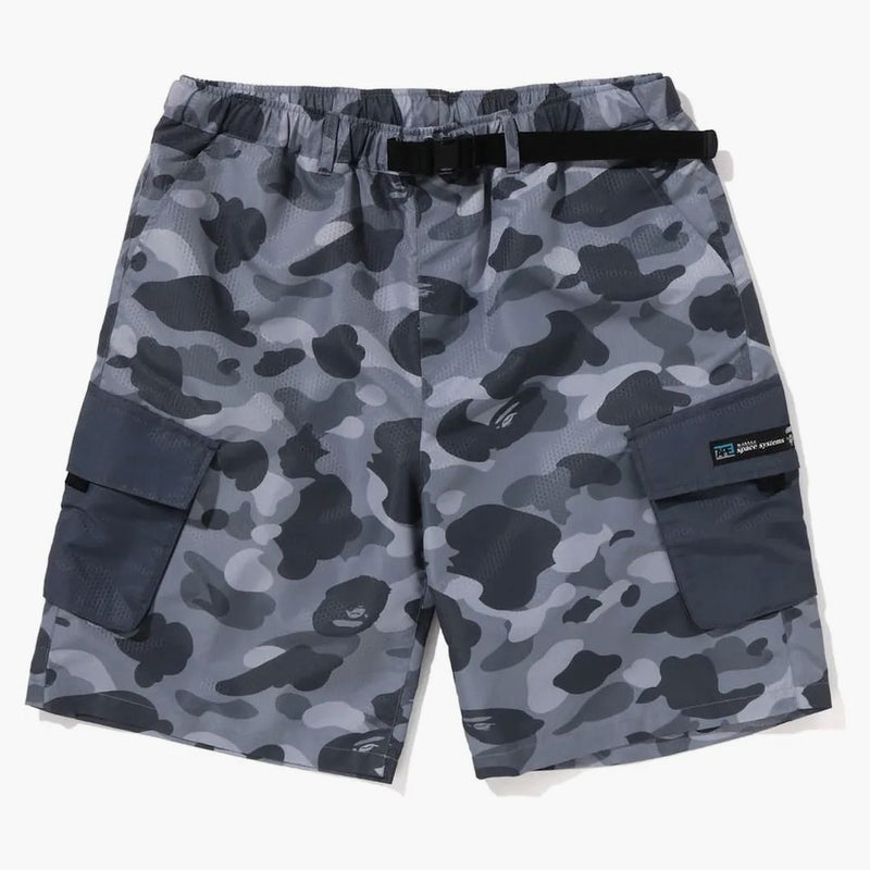 Bape Honeycomb Camo Cargo Shorts Gray
