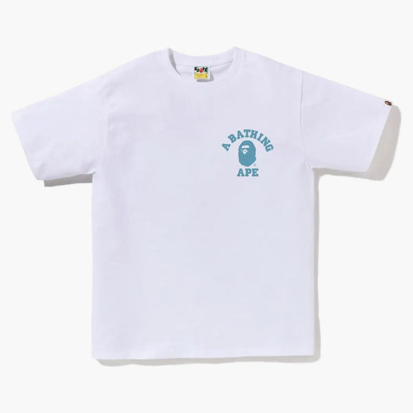 Bape Honeycomb Camo College ATS TEE White Blue