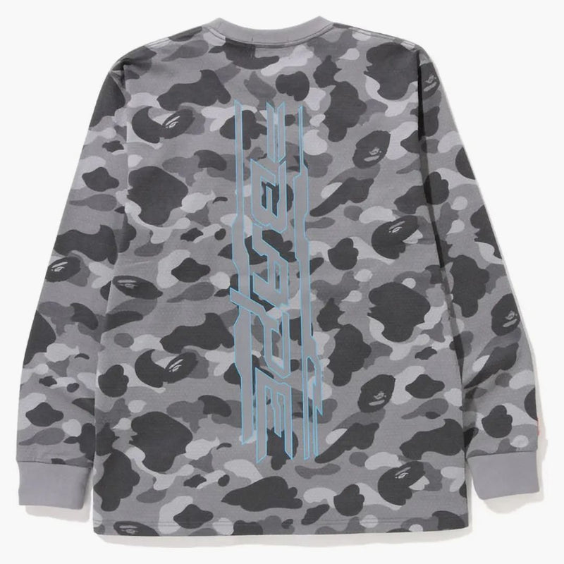Bape Honeycomb camo l/s čaj šedý