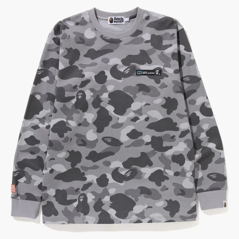 Bape Honeycomb camo l/s čaj šedý