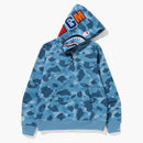 Bape Honeycomb Camo Shark Full Zip Hoodie Blue