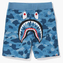 Bape Honeycomb Camo Shark Sweat Shorts Blue
