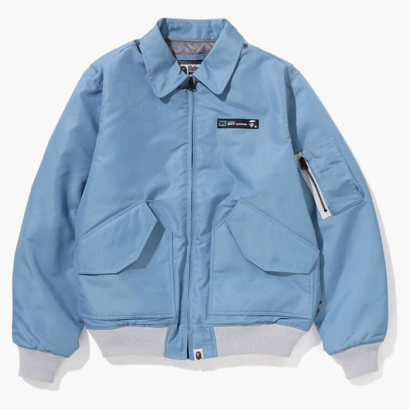 Bape Honeycomb Ripstop Bomber Jacket Blue