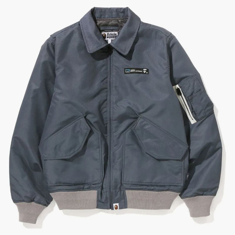 Bape Honeycomb Ripstop Bomber Jacket Gray