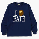Bape I Love Bape L/s Tee Navy