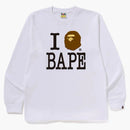 Bape I Love Bape L/s Tee White