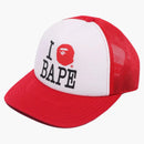 Bape I Love Bape Mesh Cap Red