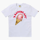 Bape Women's Ice Cream Tee White Pink