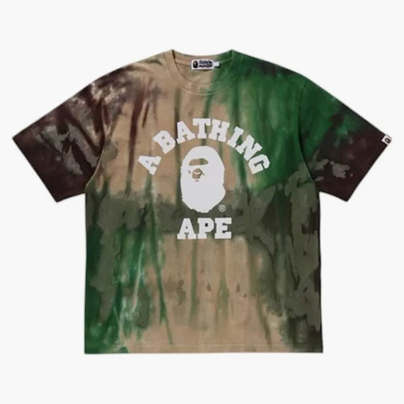 Bape Ice Dye College Relaxaded Fit Tee Green