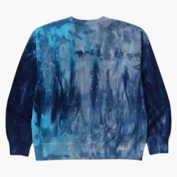 Bape Ice Dye Sta College Relaxaded Fit Crewneck Blue