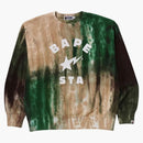 Bape Ice Dye Sta College Relaxed Fit Crewneck Green