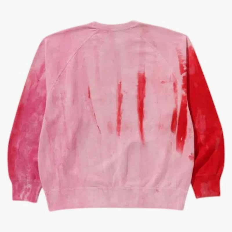 Bape Ice Dye Sta College Relaxated Fit Crewneck Pink