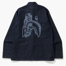 Bape Indigo Tiger Shark China Jacket Indigo