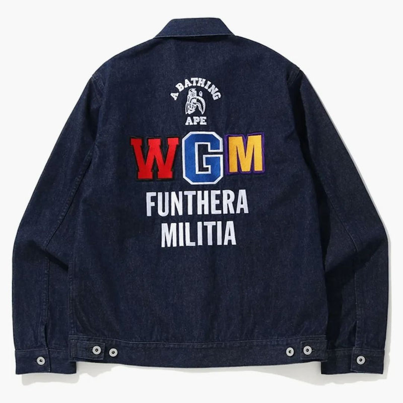 Bape Indigo Tiger Shark Jacket Indigo
