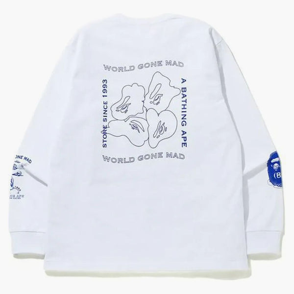 Bape Ink Print Relaxed #1 L/S TEE White