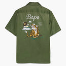 Bape Japan Culture Open Collar Shirt Olive Drab