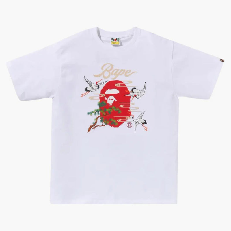 BAPE CRANE GIAPPONESE TEE BIANCO