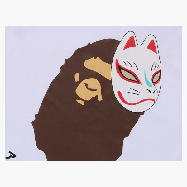 Bape Japanese Fox Mask Tea White