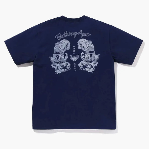 Bape Japanese Tattoo Logo Tea Navy