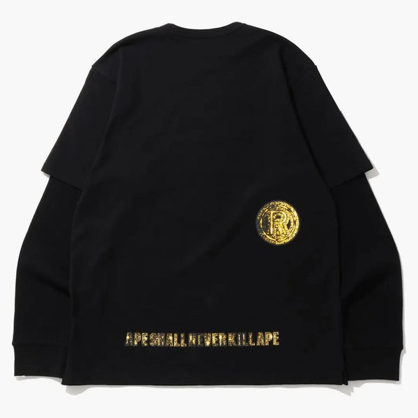 BAPE Jewelry Motif en capas anchas L/S Tea Negro