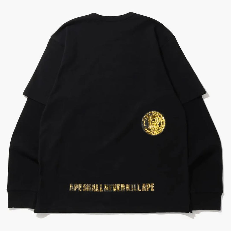 BAPE Jewelry Motif en capas anchas L/S Tea Negro