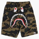 Bape Kids 1st Camo Shark Beach Shorts Green