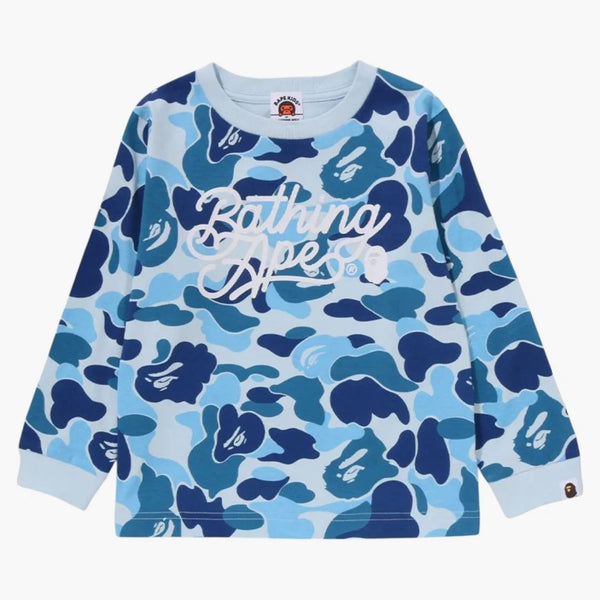 Bape Kids Abc Camo L/s Tee (ss25) Blue