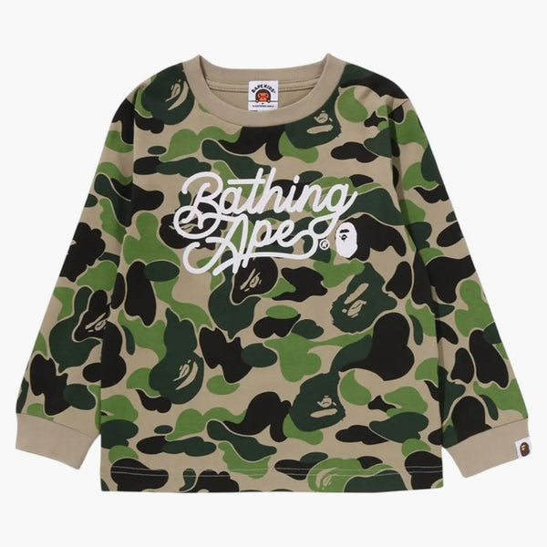 Bape Kids Abc Camo L/s Tee (ss25) Green