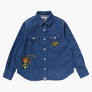 Bape Kids Baby Milo Western Shirt Light Indigo