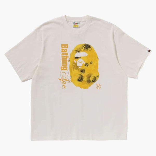 Bape Kids Kids Floral Solid Camo Ape Head Relaxed Fit Tee Ivory