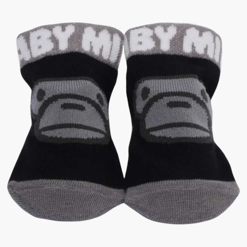 Bape Kids Milo Face Baby Socks Black